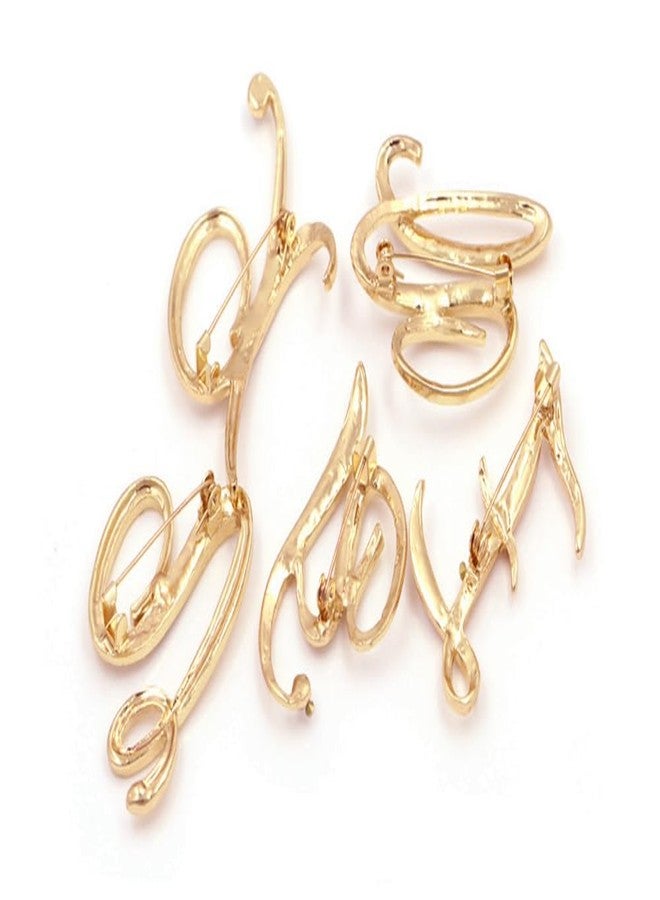 vmcoatdu Women A-Z Initial Pins 26 Letters L Pins Gold Plated Metal Brooches Clear Crystal Rhinestone Brooch Breastpin Badge (Letters L) - Image 3